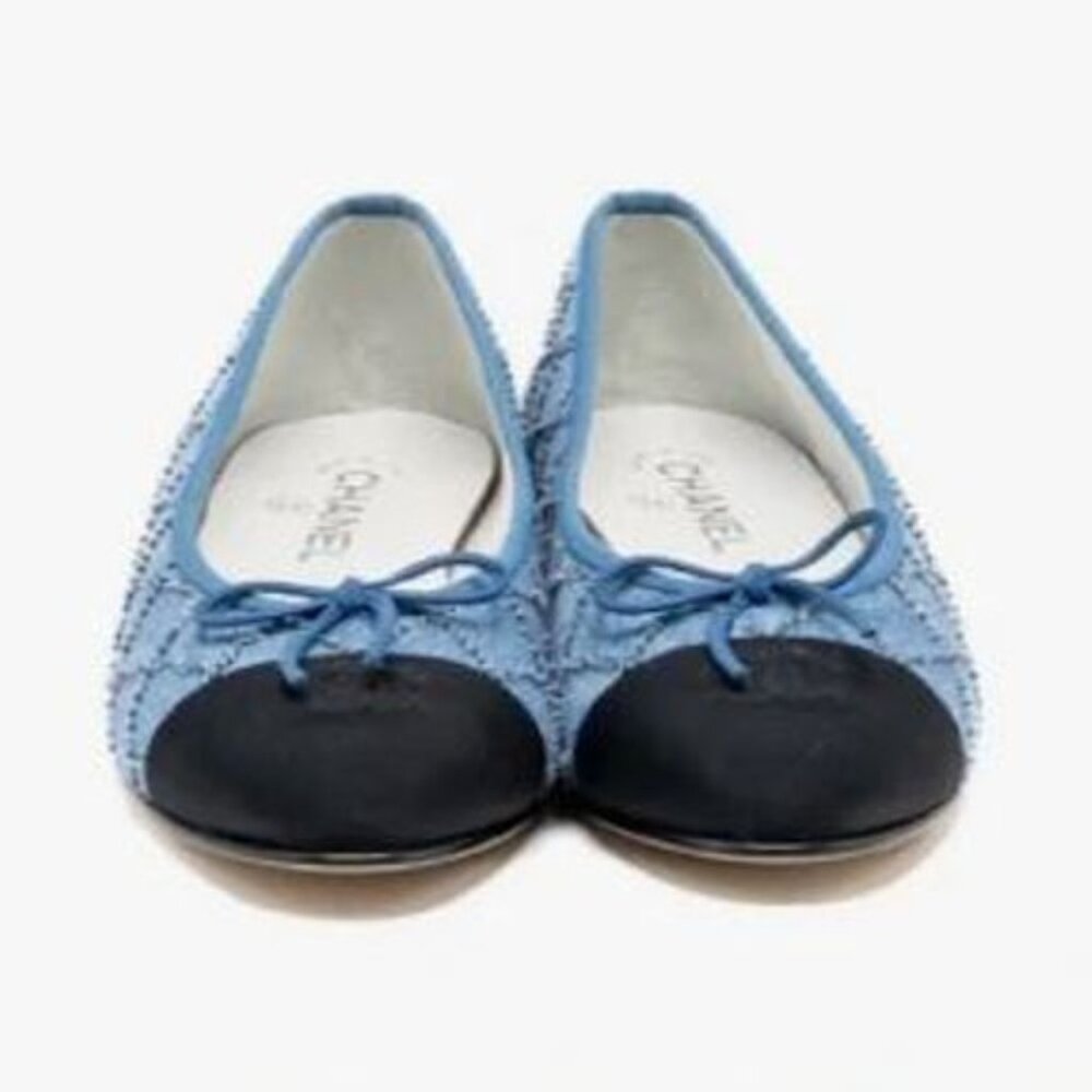 Denim and Black Flats size 38